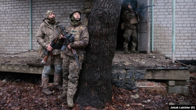 "Fransız" və Syava təlim zamanı drona baxırlar.